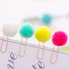 Frauen Mädchen Candy Farbe Pom Pom Ball Büroklammern Notizen Dekoration DIY Lesezeichen Metall Binder Clips Notizen Brief Einreichung Clip Pins