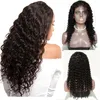 Glueless Human Hair Lace Front Paryk Djup Curly Brazilian Virgin Hair Lace Front Wig för svarta kvinnor 150% densitet med baby hår