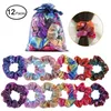 Fashion Glitter Powder Fabric Scrunchies Hair Accessories For Women Elastic Hair Bands Girls Elegant Ponytail Hair Ties