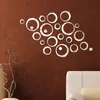 24pcSset Cercles acryliques 3D Sticker mural Diy Decoration Miroir Miroir Stickers muraux pour fond TV Art Home Decor5920440