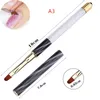 Escova de Arte do prego Caneta de Strass Cat Eye Acrílico Handle Carving Pintura Gel Prego Extensão Manicure Liner caneta F3278