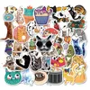 50pcs / set gatos bonitos Etiquetas para Suitcase Skate Laptop Celular motocicleta Acessórios Car bicicleta Mixed DIY Etiquetas engraçadas