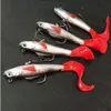 10cm 9.5g Esche di piombo Esca morbida Esca artificiale per pesci in silicone con coda rossa per acqua dolce e salata Bass Trout Salmon Walleye DH0018