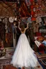 Liz Martinez Robes V Neck sans dos Boho Boho Bridal Robes avec perles Tulle A LINE ROGHE DE MARIE
