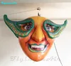 2m Halloween Masque décoratif Inflation suspendue Clown gonflable avec des visages doubles pour la scène et la fête