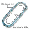 12MM кубинский Link Chain Luxury Mens ожерелье хип-хоп ювелирных изделий Мужчины Дизайнер Iced Out Золото Серебро Рэппер Цепи Заявление ожерелья моды Boy