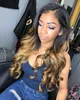 Honey blonde Ombre body wave Lace Front Human Hair Wigs pre plucked Brazilian Glueless Remy Frontal Wig For Black Women diva1