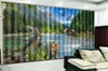 リビングルームのための全体のカーテン美しい森の凶暴な恐竜美しく実用的な3Dデジタル印刷カーテン1642165