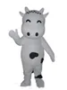 2018 factory hot a lovely white dairy cow mascot costume with small eyes for adult to wear