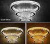 NEW Modern LED stainless steel K9 crystal Chandeliers 3 rings 2 rings For Living Room Dining Room Bedroom Retail MYY