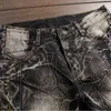 Mens personliga vingbroderi jeans 2019 Fashion Men Motocycle Denim Byxor Straight Washed Multi Zipper Male Street Pants220a