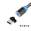 1M Tresse magnétique Micro Chargeur Câble USB 2A Noir nylon rouge de charge rapide aimant de type C fil pour Huawei Samsung