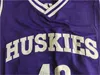 カレッジバスケットボールケニータイラージャージー43男性ザ6th Movie Huskies Jerseys Marlon Wayans大学パープルチームカラースポーツファン