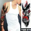 Grote arm mouw tattoo sketch leeuw tijger waterdichte tijdelijke tattoo sticker wilde fierce dieren mannen volledige vogel totem tattoo