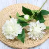 5 Pcs/Lot Artificial Seattle 3 heads dahlia Silk Flower wedding decoration high-end living room home decorative DIY wreath fake flower wall