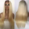 Celebrity pruiken kanten vooraan pruik 10a ombre blond 613 zijdeachtige rechte Vietnamese maagdelijk menselijk haar volledige kanten pruik voor blanke vrouw 4101872