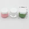 Flacone cosmetico in vasetto piccolo da 10 g Contenitori in plastica verde rosa per cosmetici Confezione vasetti di crema vuoti per il trucco