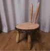 Creative wooden small bench children's Furniture solid wood shoes stool rabbit stools Zakka rural style living room decoration