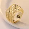 Gold Color Men Finger Ring Male Jewelry Resizeable Male Rings Frosted Open Adjustable Size Rings313D