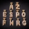 A-Z Aangepaste Naam Letters Kettingen Heren Mode Hip Hop Sieraden Iced Out Goud Zilver Kroon Beginletter Hanger Necklace273z