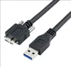 USB 3.0 Kablar A till Micro B Man Panel Mount Cable Screw Data Transfer Extension Tire for Computer Vision Machine Industrial Camera