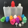 E flytande flaskor mjuka tomma 5 ml 10 ml 15 ml 20 ml 30 ml 50 ml 100 ml ögon runt dropper PE -plastpressflaskor med barnsäker lock