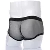 Black White Sexy Mens Boxers Shorts Mesh Transparente Veja através de cuecas eróticas Low Rise Man Sexo Lingerie Trunk2069316