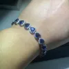 Drop Shipping High Quality Stunning Luxury Bracelet 10KT White Gold Fill Pear Cut Sapphire Gemstones Popular Lucky Wrist Women Bracelet Gift