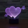 Regalo per la fidanzata 7 Cambia colore Lampada ologramma 3D USB Luci acriliche Anniversario Moglie Presente Regalo di San Valentino Bambini0398000403