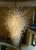 100% Hand Blown Artistic Pendant Lamp Murano Borosilicate Glass Mouth White Blown Glass Chandelier Modern(LR001)