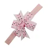 Gorąca Sprzedaż Niewielkie łuki Dot Print Opaski Grosgrain Wstążka Dzieci Dzieci BowkNot Hairband Girls Akcesoria do włosów