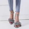 Sommarets nya Peep-Toe Maomao skor är moderna enknapps sandaler med Python Print Stilettos dropshipping och grossist