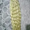 Loira cabelo Malaio tecer feixes 100G Kinky encaracolado Tecer Cabelo Humano Bundles Pacote Malaio Não-Remy 8-28 polegadas Tecelagem Do Cabelo