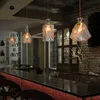 lampade a sospensione Home Hotel Lampada a sospensione Lampadario in vetro bottiglia intagliata Illuminazione Lampada da soffitto europea moderna e minimalista per ristorante, lampada da bar