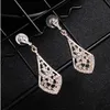 In voorraad Fashion Drop Earring Exquisite Sieraden Pendientes Bruiloft Geschenken Crystal Gold Silver Wedding Earrings Bridal Accessoires