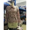 Camicia a maniche lunghe casual con stampa a catena della nuova moda da donna 2019. Camicia casual in chiffon monopetto