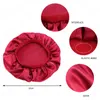 Duży rozmiar Silky Satin Bonnet dla kobiet Dzień Night Sleep Cap Salon Uzupełnianie Nakrycia Nakrycia Damy Solid Color Head Wrap New Fashion