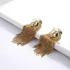 Kvinnor Lion Head Long Stud Earring Animal Lion Head Tassel Örhängen Mode Smycken Tillbehör till Presentfest