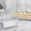 Transparent Cake Roll Packaging Box with Handle Eco-friendly Clear Plastic Cheese Cake Box Baking Swiss Roll Box