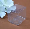 10st / parti 3x3x3cm 4x4x4cm PVC Presentförpackning Klar fyrkantig Macaron Plastförpackning Box Transparent Bröllop för Cupcake Macaron