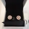 Orecchini a bottone cerchio vintage in argento sterling con orecchini a bottone da donna in oro rosa 18 carati con orecchini originali per orecchini di diamanti R230619