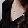 Authentic 925 Sterling Silver Bar Pingente Gargantilha Colares New Chic Geométrica Colar de Jóias Finas Para Mulheres Collares