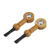 Natural Bamboo Smoking Pipes Herb With Plastic Mouth Filter 93MM Metal Bowl Mini Handmade Tobacco Pipe Pocket Size