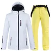 커플 스키-슈트 남자 여자 스키 재킷 바지 애호가 스노우 보드 세트 눈 보드 재킷과 바지 겨울 눈 의류