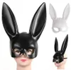 Bar Bunny Women Girl Sexy Rabbit Ears Mask Söt Kanin Lång Öron Bondage Mask Halloween Masquerade Party Cosplay Kostym Props Gratis frakt