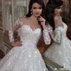 Dubai árabe princesse vestido de bola vestidos de noiva 2021 elegante laço applique vestidos nupciais brilhantes feitos sob encomenda