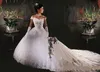 Vintage Spitze Applizierte Ballkleid Brautkleider Dubai Arabisch Schulterfrei Lange Kapelle Zug Brautkleid Plus Größe Vestidos De Novia AL5908