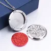 Magnetic Open Round 30mm Tree of Life Pendant Rostfritt Stål Halsband Arom Parfym Essential Oljediffusor Locket Halsband