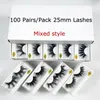 Hurtownie 25mm Lashes 20/30/50/100 Pairs 25 mm Fałszywe rzęsy Grube Strip Mink Makijaż Makijaż Dramatyczne Długie Eyelaski Mink1