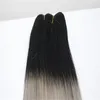 As extensões brasileiras do cabelo reto de 9A 3 ou 4 pacotes colorem 1B / luz - tramas cinzentas do cabelo humano do Virgin 10-18inch